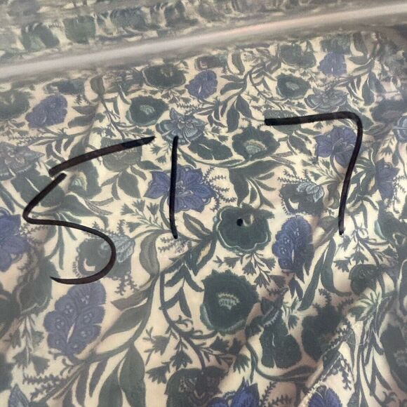 Lane Bryant Button Front Top Dark Blue Floral Womens Sz 30/32 Ruched NEW NWT - Picture 11 of 11